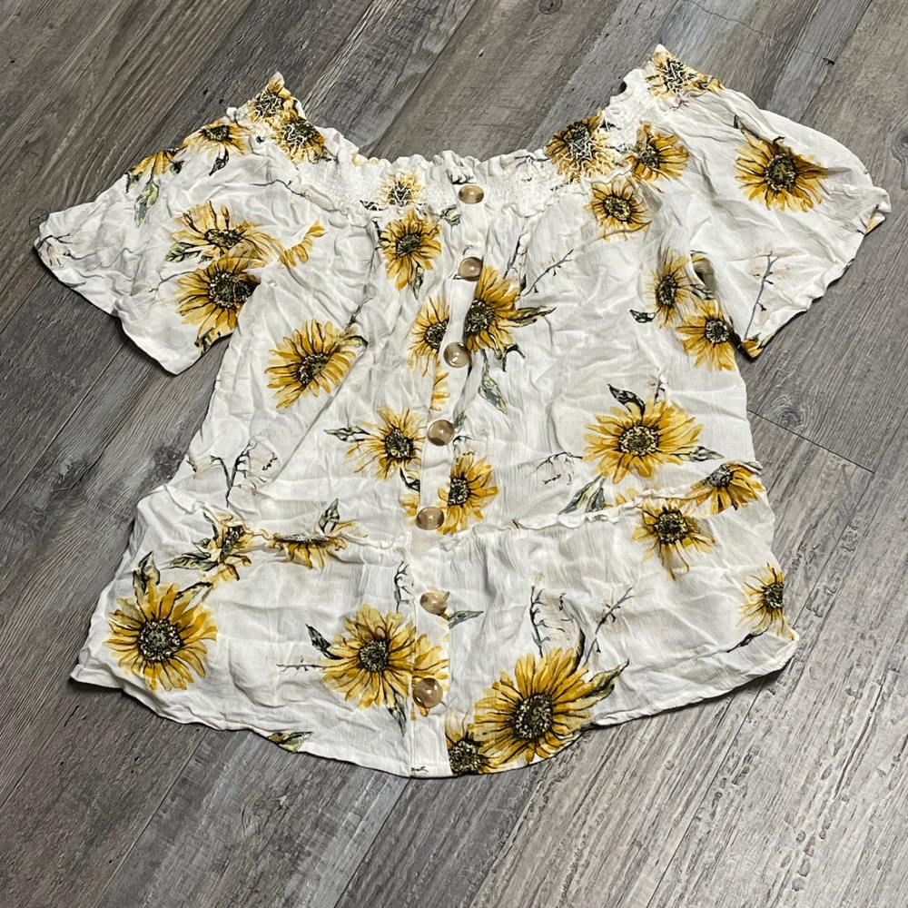 Sunflower Button Blouse